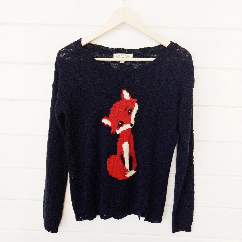 Navy fox sweater size medium